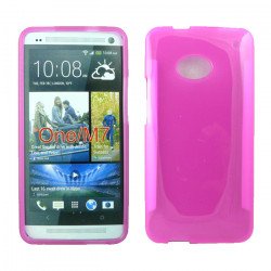 HTC ONE M7 TPU Gel Case (Hot Pink)